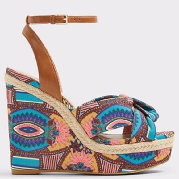 Aldo Shoes - Aldo Riliviel Floral Print Platform Wedges